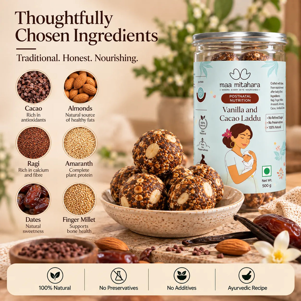 Vanilla and Cacao Laddu
