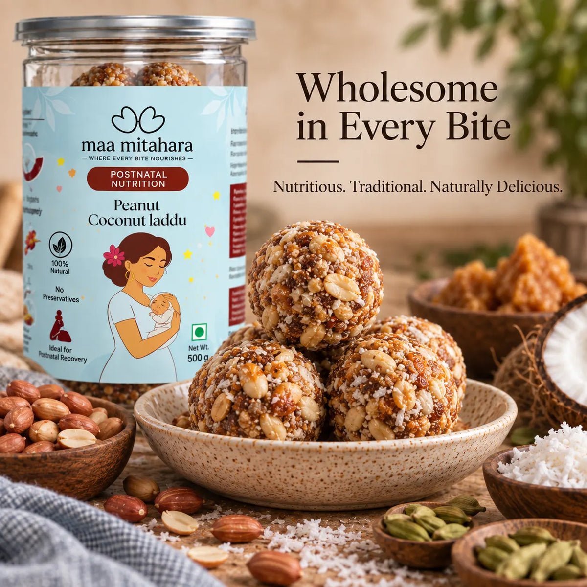 Peanuts Coconut Laddu