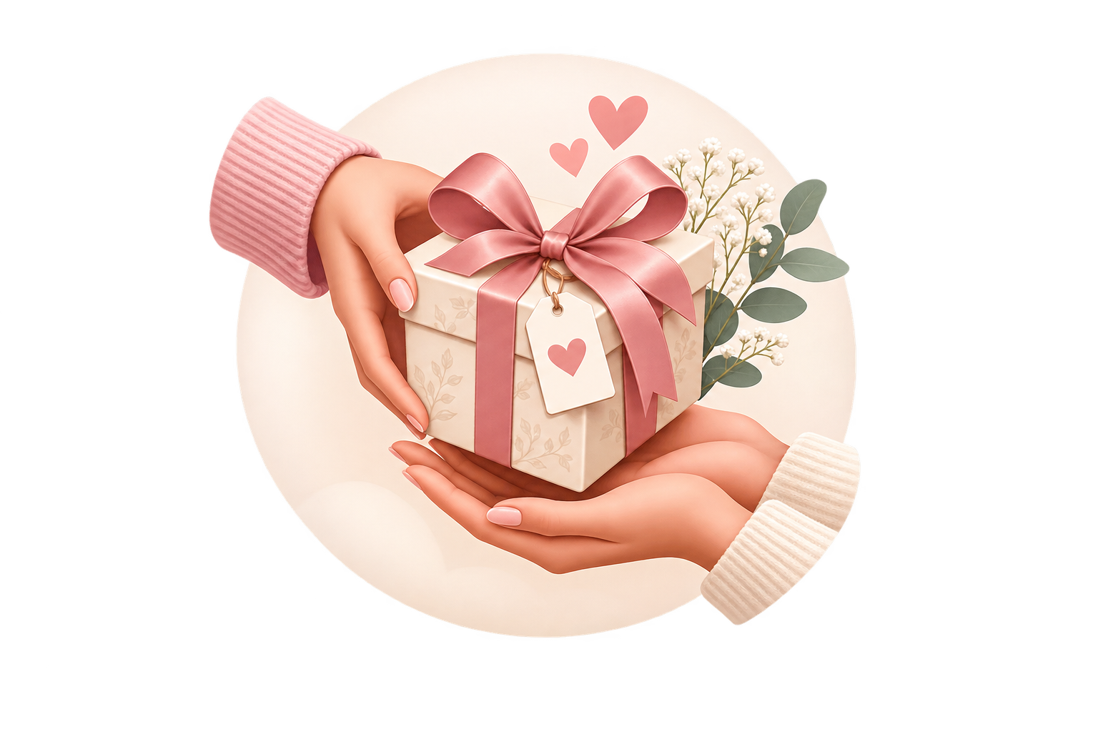 Personal gifting box with ribbon